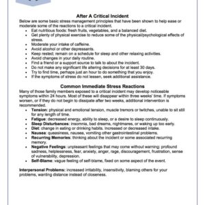 After A Critical Incident